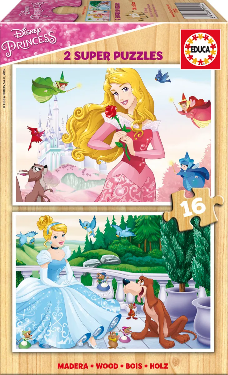 2 Holzpuzzles - Disney Princess