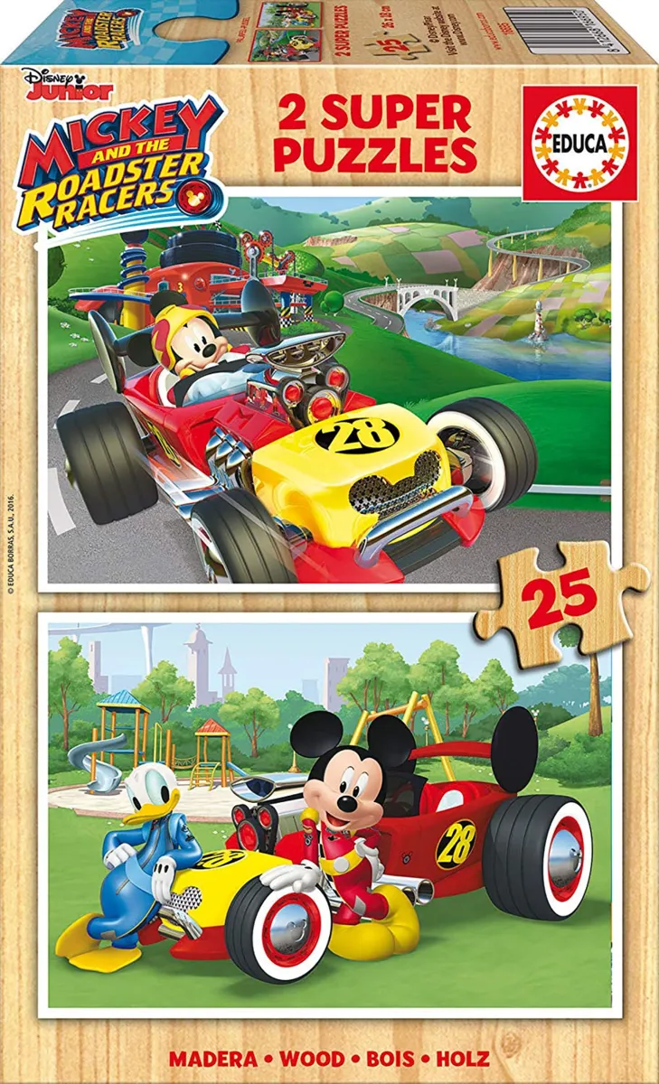 2 Holzpuzzles - Mickey and The Roadster Racers