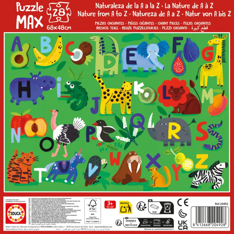 XXL Teile - Puzzle Alphabet - Natura