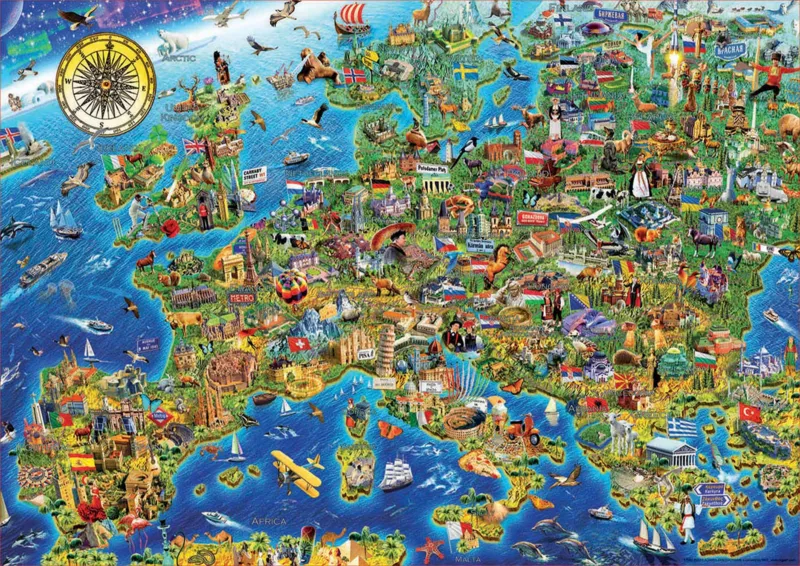Verrückte Europa-Landkarte