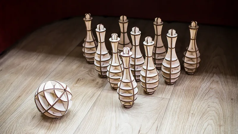 3D Holzpuzzle - Mini Bowling