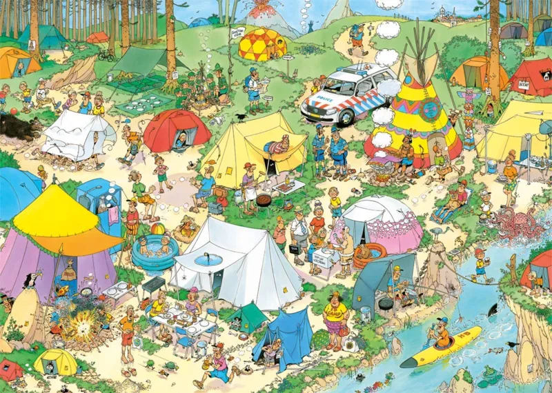 Jan Van Haasteren - Camping im Wald