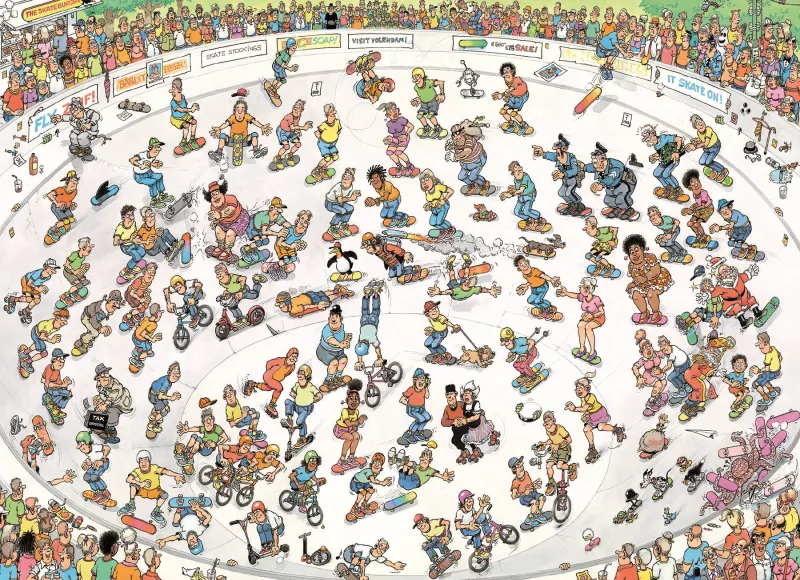 Jan van Haasteren - Skateboarden In Der Bowl