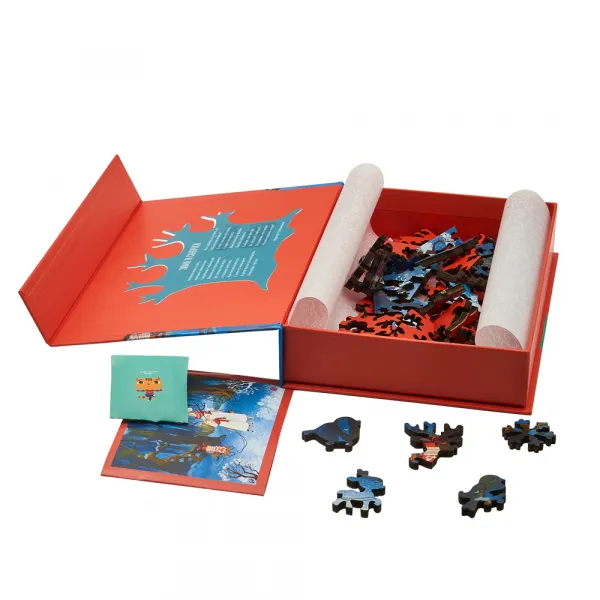 Holzpuzzle - Winter und Schlitten