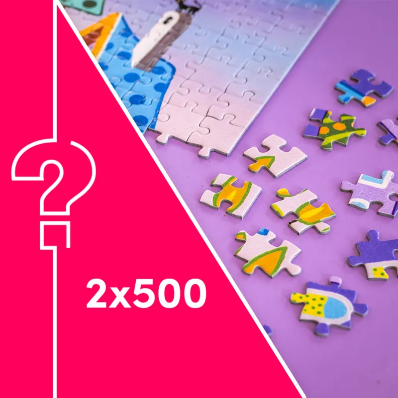 Mystery Puzzle ohne Box & ohne Bild - 2 Beutel mit 500 Teilen