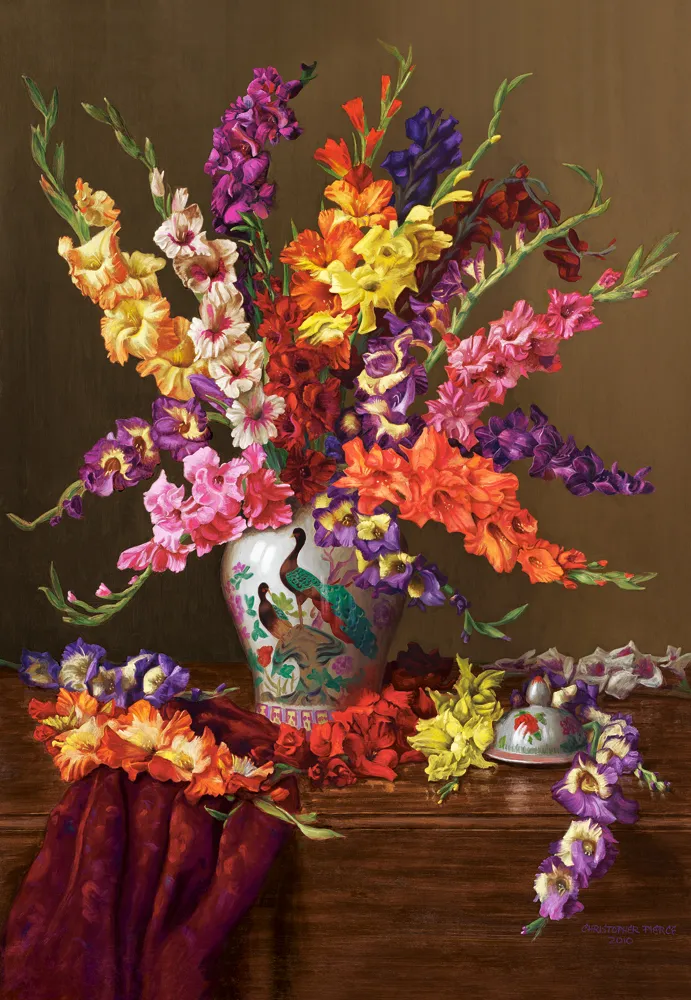 Gladiolen in Chinesischer Vase