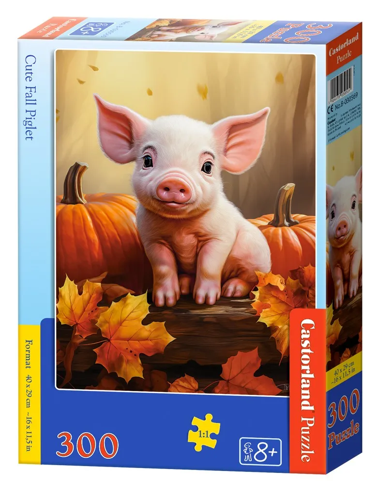 Süßes Schweinchen im Herbst