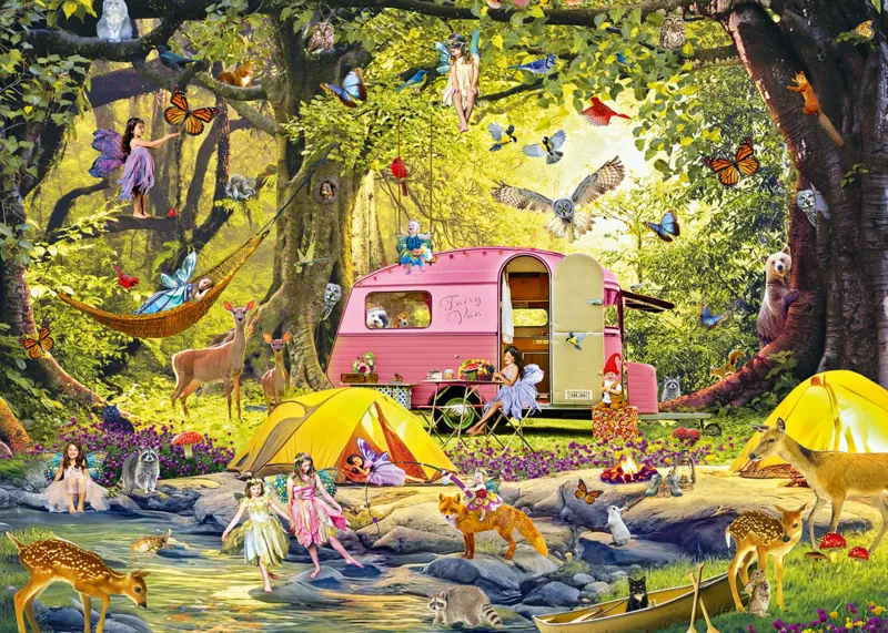 Campingplatz der Feen mit Freunden des Waldes