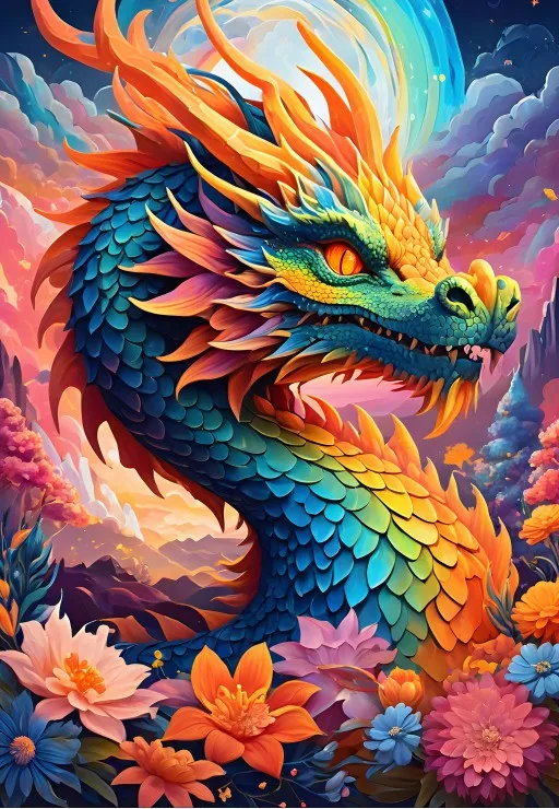 Bunter Drache