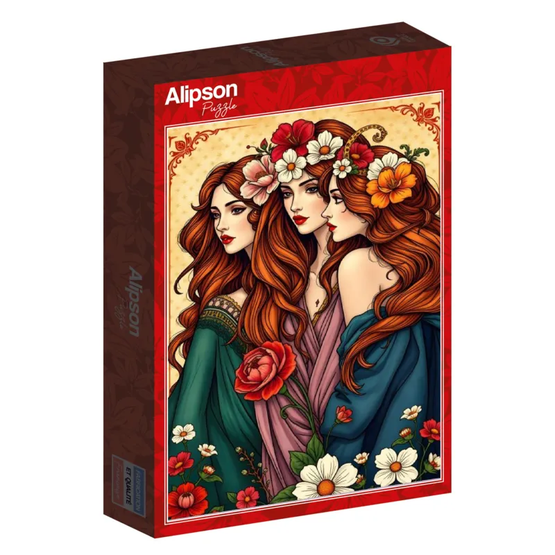 Die drei Musen mit Blumen