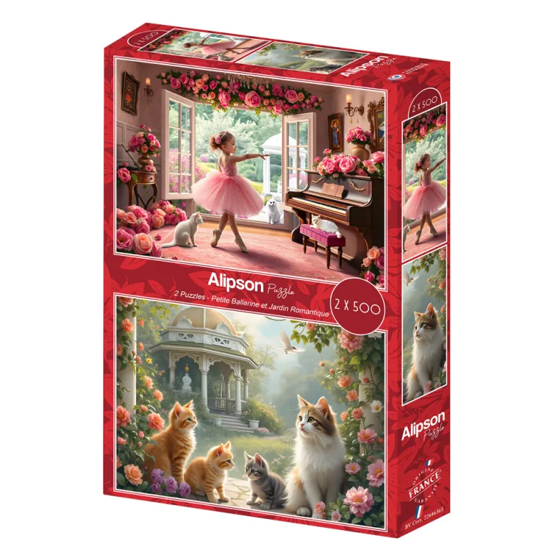 2 Puzzles - Kleine Ballerina und Romantischer Garten