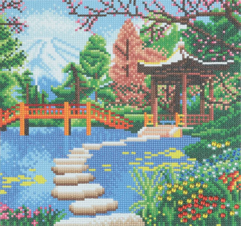 Crystal Art - Diamant-Stickerei-Kit - Japanischer Garten