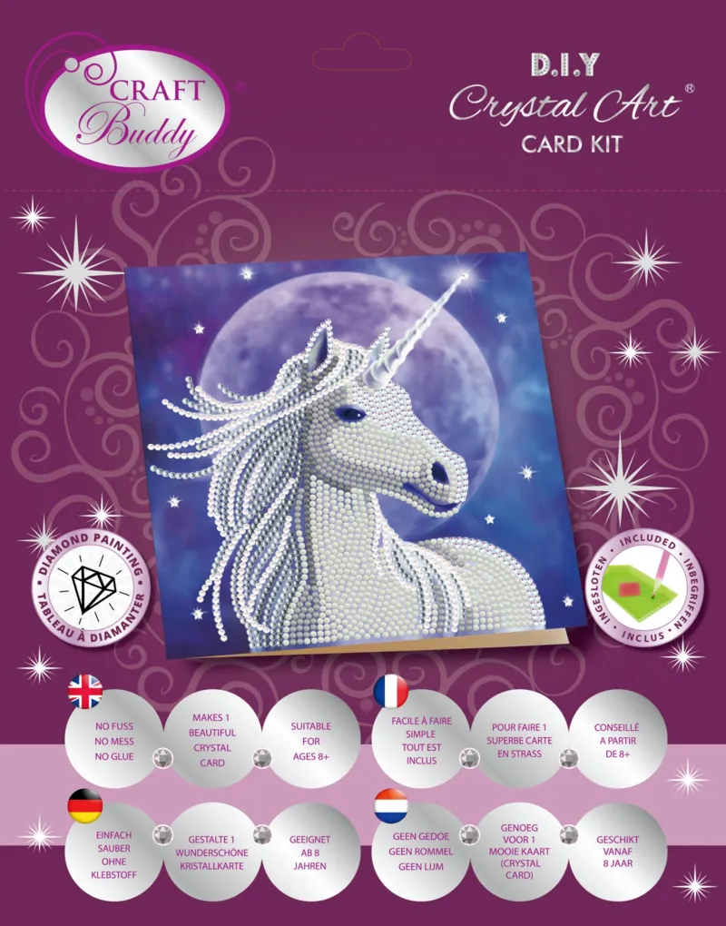 Crystal Art - Diamant-Stickerei-Kit - Anne Stokes - Einhorn