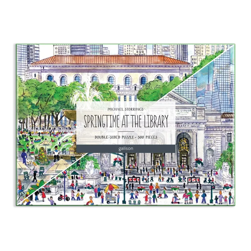 Frühling in der Bibliothek – 500-teiliges doppelseitiges Puzzle