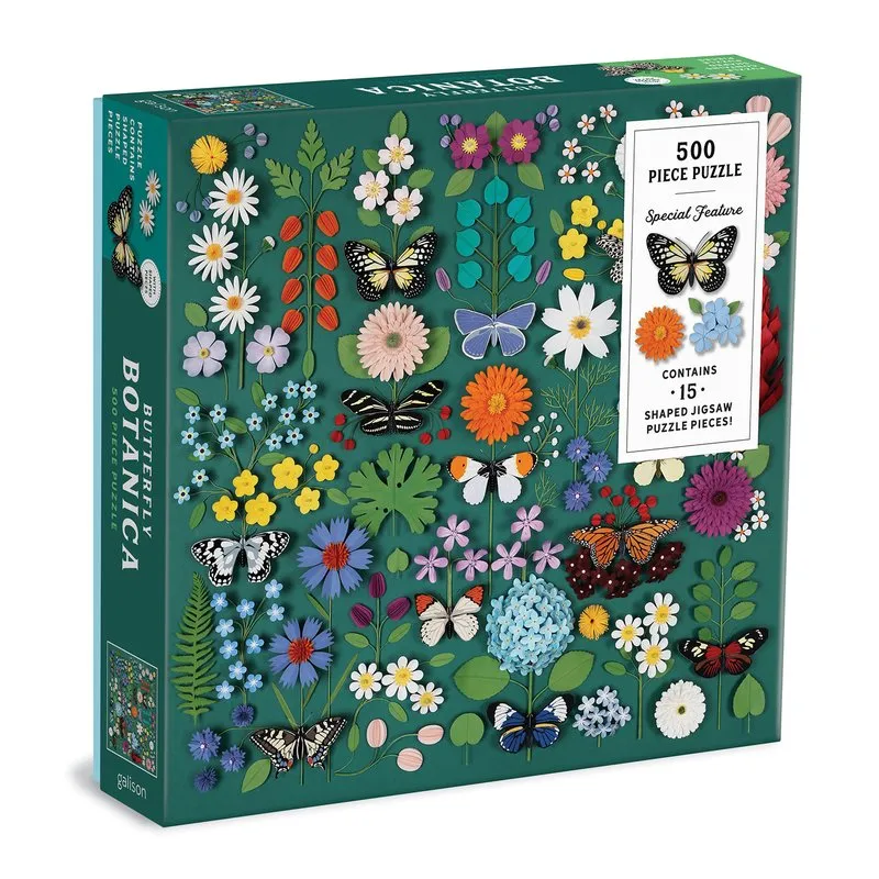 Schmetterling Botanica - 500-teiliges Puzzle mit Geformten Teilen