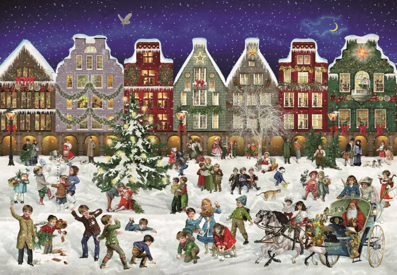 Adventskalender Puzzle - Winterabend in der Stadt
