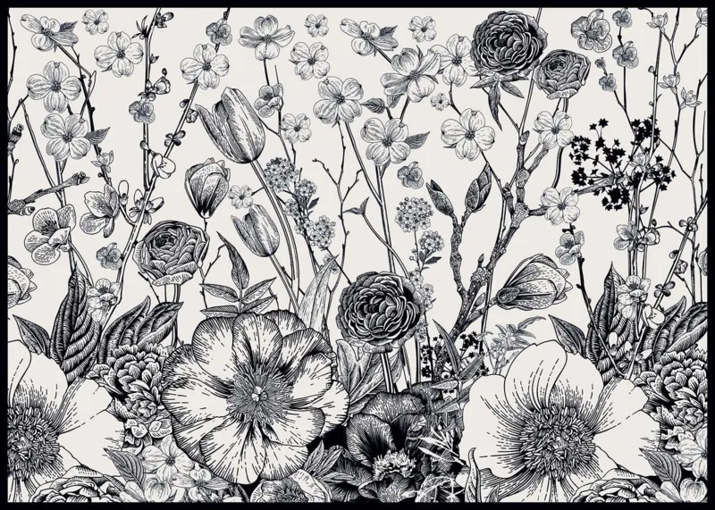 Monochrome Blumenpoesie