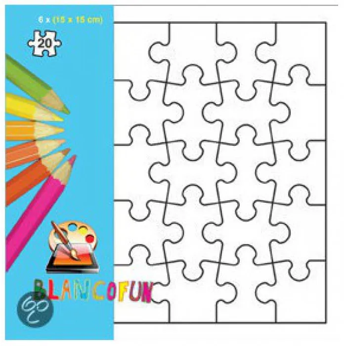 6 Puzzles Postkarte selbst zu dekorieren