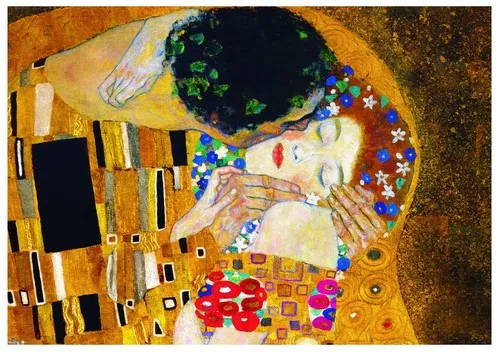 Gustav Klimt: Der Kuss (Detail)
