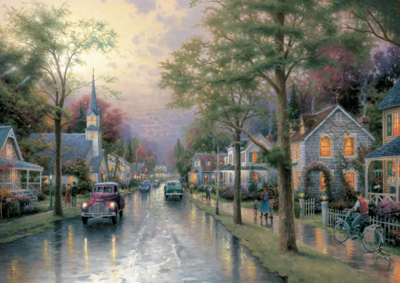 Thomas Kinkade: Morgen in der kleinen Stadt