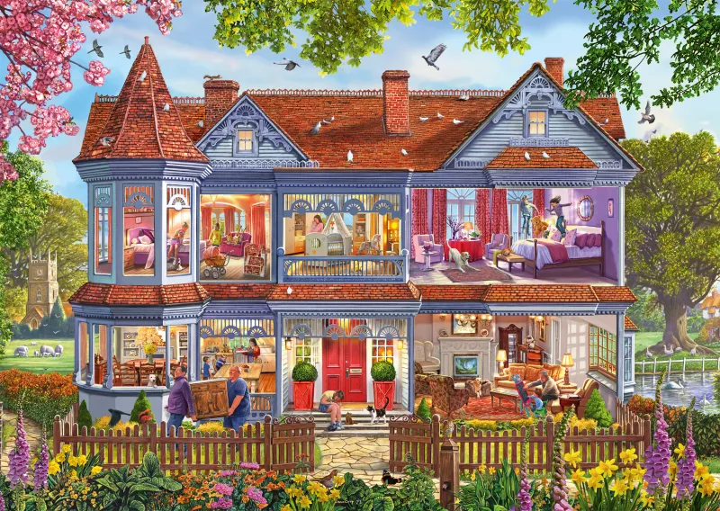 Haus im Frühling