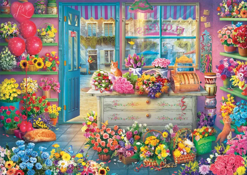 Bunter Blumenladen