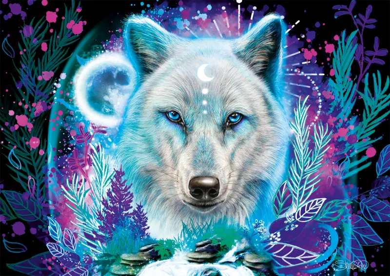 Neon Arktis-Wolf