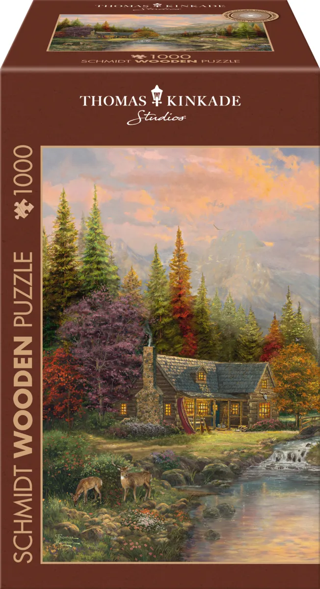 Holzpuzzle - Bergkulisse mit Bach