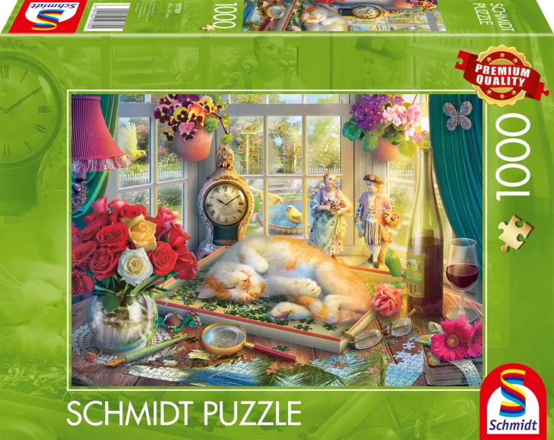 Puzzlezeit mit Katze