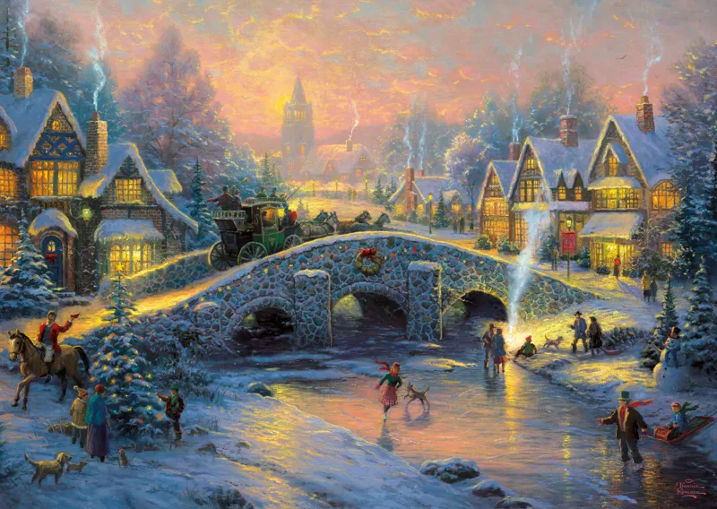 Thomas Kinkade: Winterliches Dorf