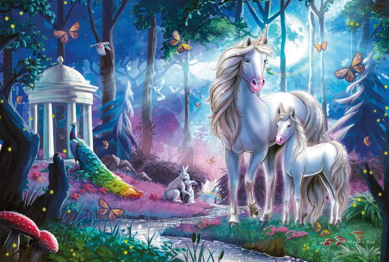 Einhornstute mit Fohlen