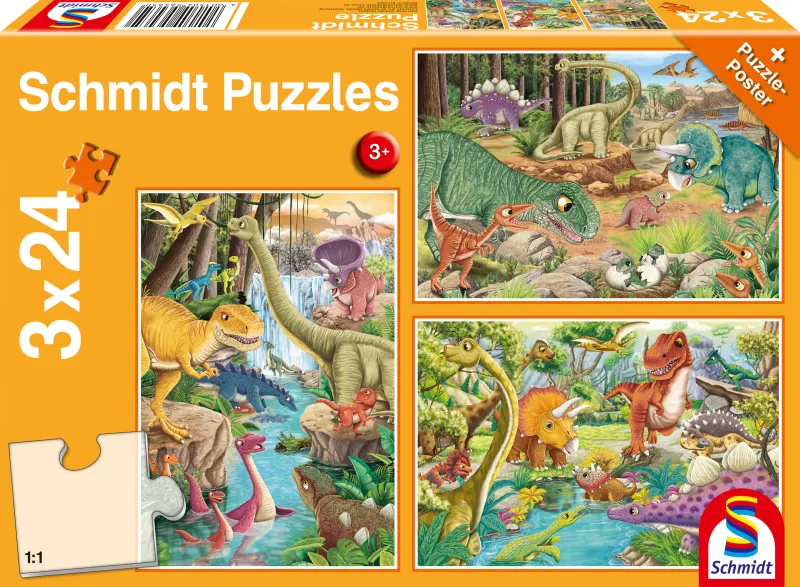 3 Puzzles - Spaß mit Dinosauriern