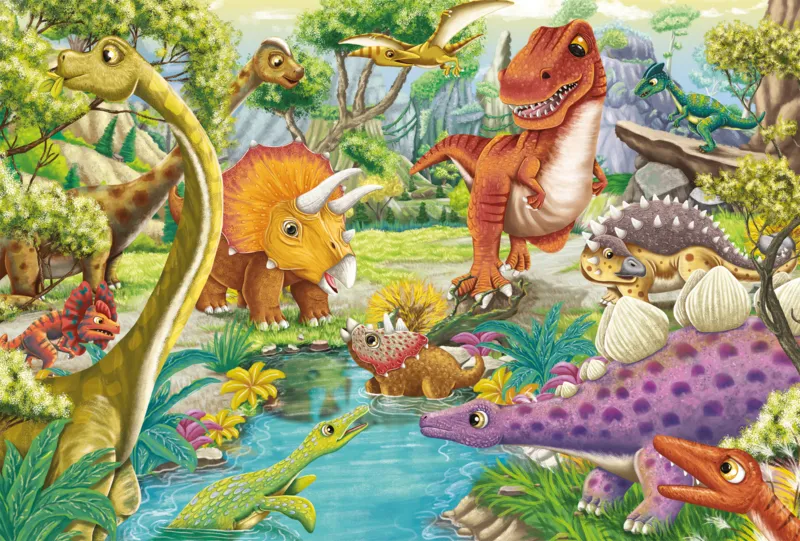 3 Puzzles - Spaß mit Dinosauriern