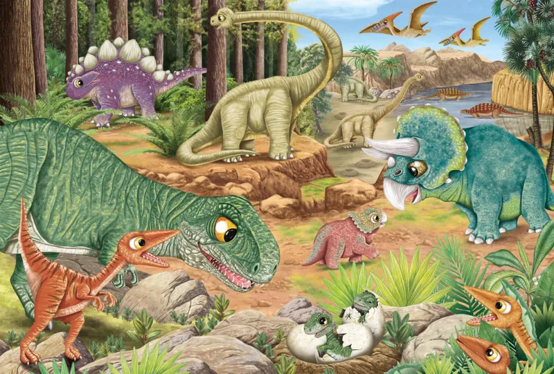 3 Puzzles - Spaß mit Dinosauriern