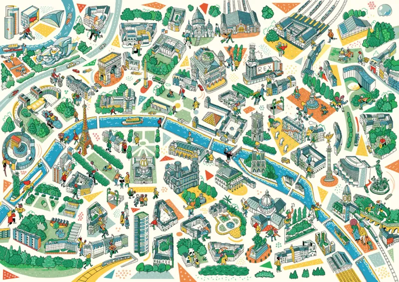 Handgeschnittenes Holzpuzzle - Paris Labyrinthes