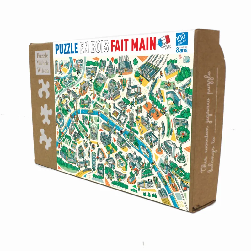 Handgeschnittenes Holzpuzzle - Paris Labyrinthes