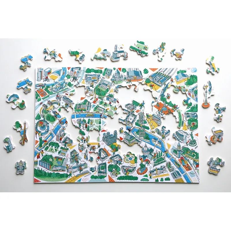 Handgeschnittenes Holzpuzzle - Paris Labyrinthes