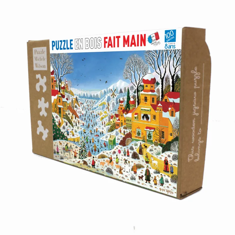 Handgeschnittenes Holzpuzzle - Scène Hivernale Au Toucans, Alain Thomas