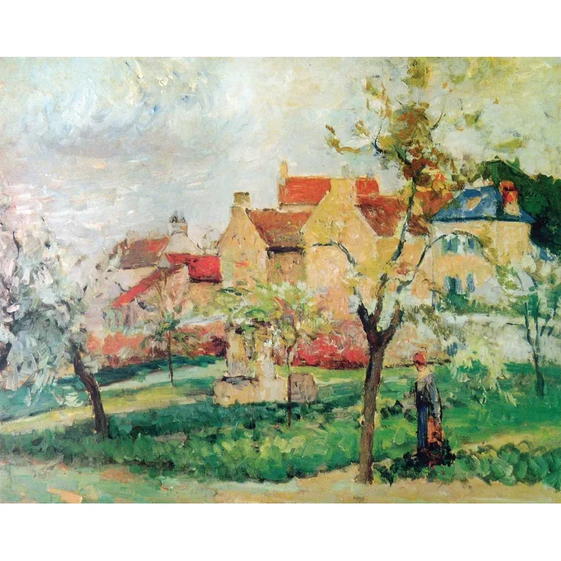 Handgeschnittenes Holzpuzzle - Pissarro : Plum Trees In Blossom
