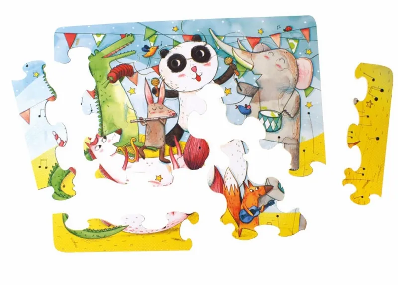 Handgeschnittenes Holzpuzzle - Animal Concert
