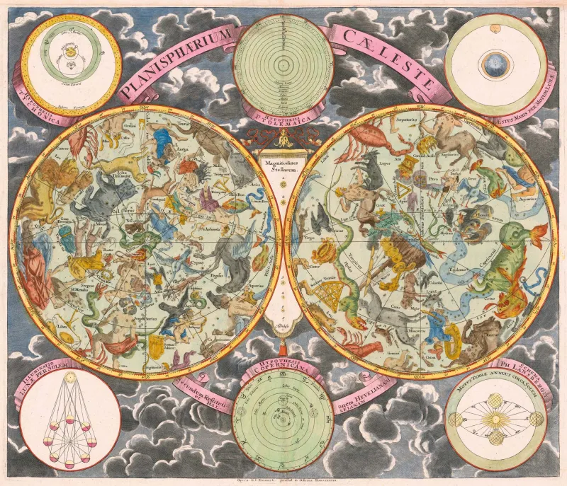 Handgeschnittenes Holzpuzzle - Celestial Planisphere