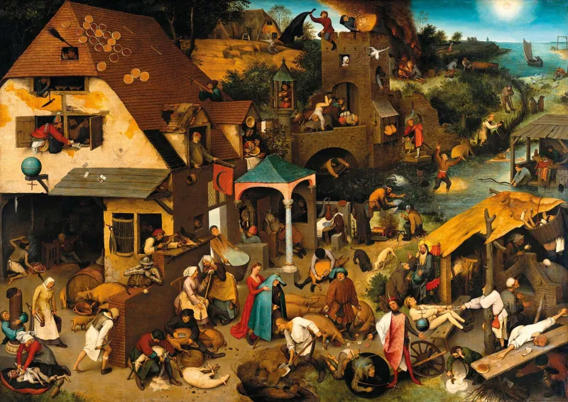 Handgeschnittenes Holzpuzzle - Flemish Proverbs