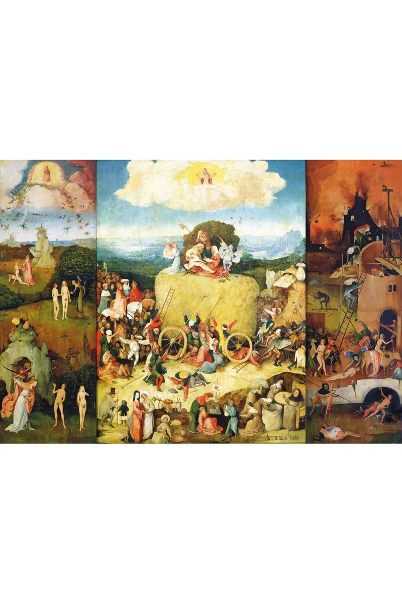 Handgeschnittenes Holzpuzzle - Bosch : La Charrette De Foin