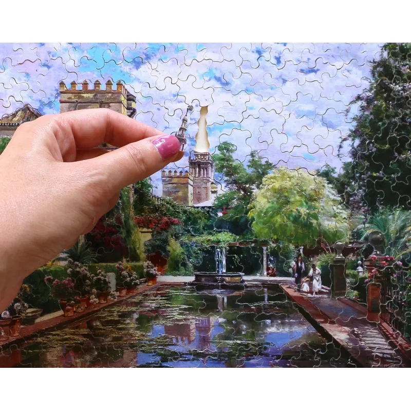 Handgeschnittenes Holzpuzzle - Le Bassin d'Alcazar, Manuel Garcia Y Rodriguez