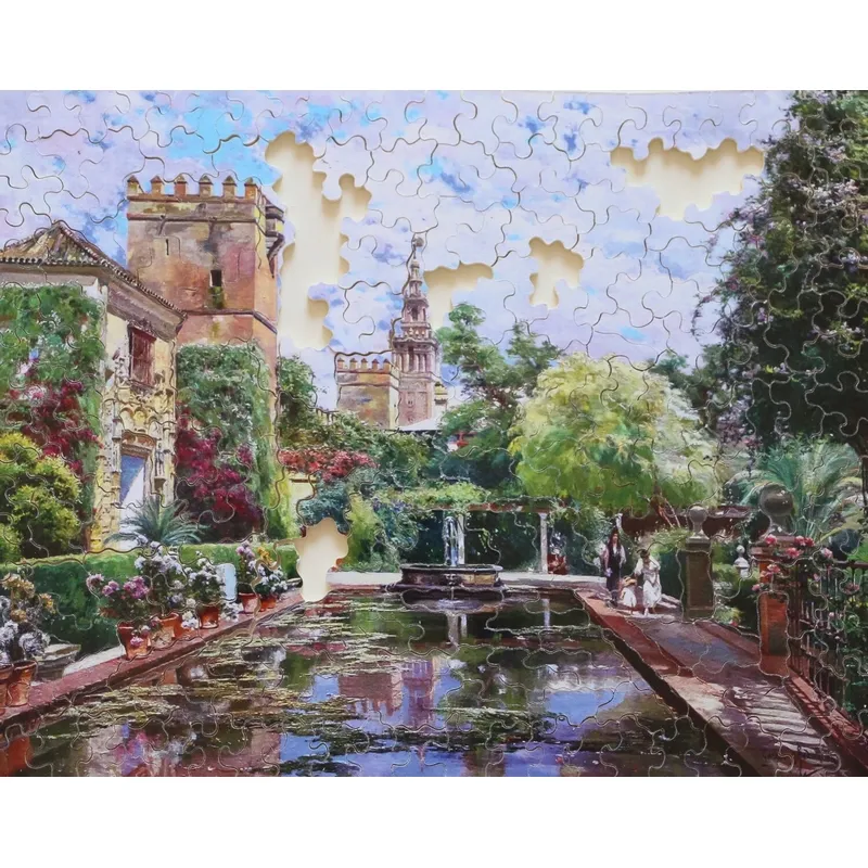 Handgeschnittenes Holzpuzzle - Le Bassin d'Alcazar, Manuel Garcia Y Rodriguez