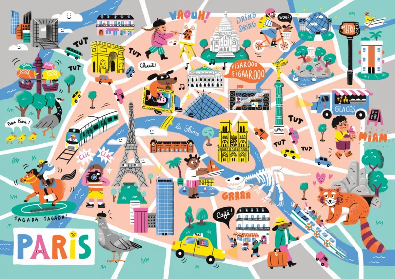 Handgeschnittenes Holzpuzzle - Balade A Paris