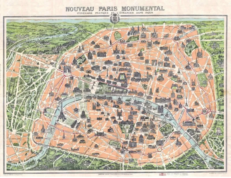 Handgeschnittenes Holzpuzzle - Plan Nouveau Paris Monumental