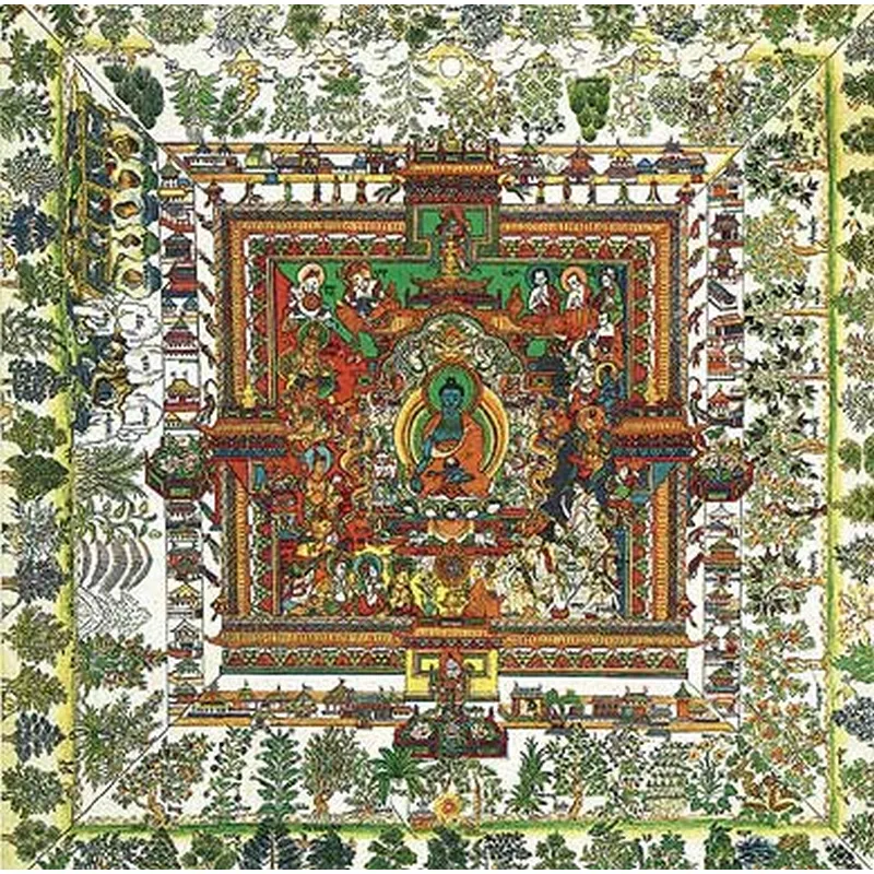 Handgeschnittenes Holzpuzzle - Tibetan Art : Medicine Mandala