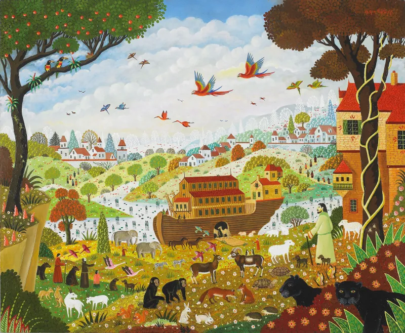 Handgeschnittenes Holzpuzzle - Noah'S Ark