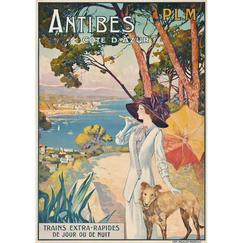 Handgeschnittenes Holzpuzzle - Plm Poster: Antibes